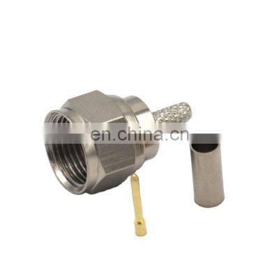 RF coaxial F male connector for RG58/RG589/RG6/RG11 RG179 RG6 crimp type