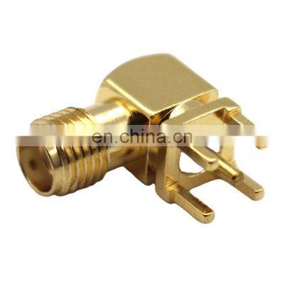 Right Angle sma Connector RF Adapter SMA Female Thru Hole plug Connector sma-kwe gold plated