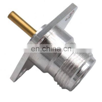 N female jack crimp Connector Adapter Panel Solde n-type female 4-hole flange mount rf Conector N-conector coaxial 50ohm PCB