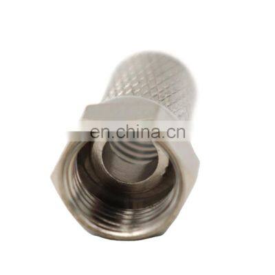 F Type Male Connector for RG58/RG59/RG6 Twist on Coax Coaxial Cable RF Connector,Nickel plated