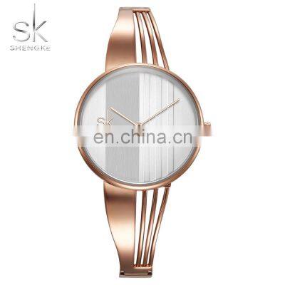SHENGKE Luxury Bracelet Lady Watch Elegant Dial Hollow Out Band Hidden Clasp Buckle Bracelet Wristwatch K0062L