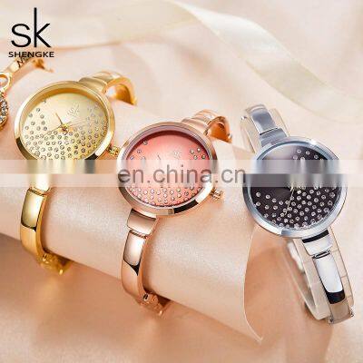 SHENGKE Luxury Bracelet Ladies Watch Dress Watches Dial With Dazzling Diamond Jewelry Wristwatch Quartz Watches K0131L