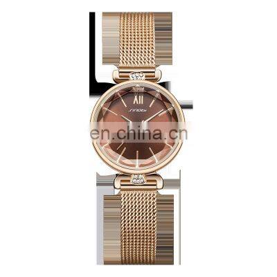 SINOBI Fashion Womens Watches Latest Ladies Special Diamond Cutting Glass Quartz Watch S9794L Digital Watch For Women