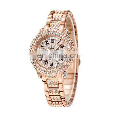 SHENGKE SK New Hot Sale Diamond Watch For Females Bling Bling Watch Diamond In Quartz Brand Your Logo Bracelet Wristwatch OEM