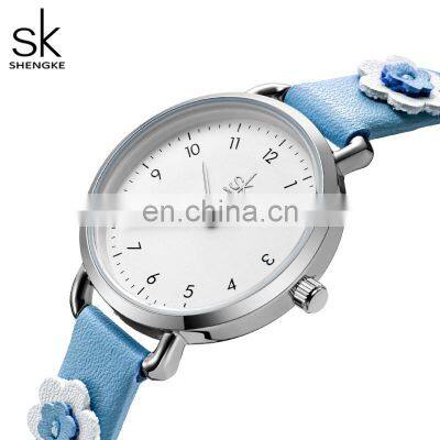 SHENGKE Junior School Student Watches Blue Child Watches Young Girls Lovely Wristwatchs Dropshipping Watches