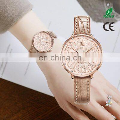 SHENGKE Fancy Ultra Thin Strap Ladies Watch K0149L Charm Lady Watches Custom Logo Quartz Watch For Women relogio feminino