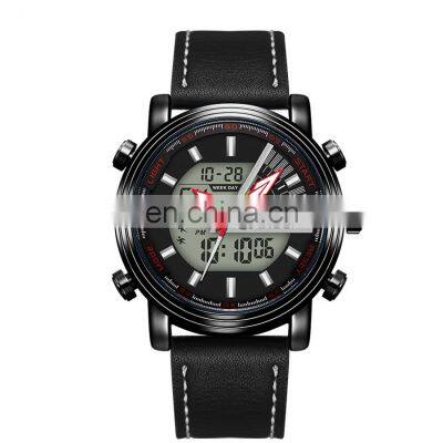 SINOBI Chronograph Watch Men Luminous Dial Digital Display LED Light Watches S9795G