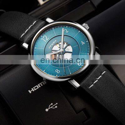 SINOBI Classic Wristwatch S9843G Stainless Steel Man Watch relogio Custom Logo Hollow Out Dial Watches Montre Homme