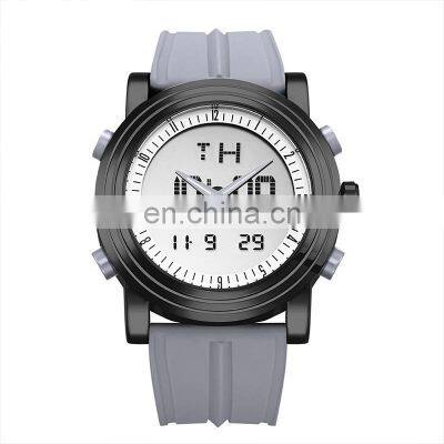 SINOBI Mens Sports Watch Chronograph Silicone Wristwatch Sport Digital Watch Man Alarm Watches S9368G