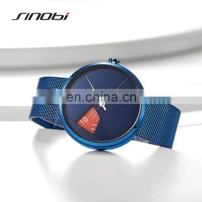 SINOBI Masculine Wristwatch S9801G Innovative Hollow Out Dial Watches Sapphire Watch Youth Boys Hand Watches
