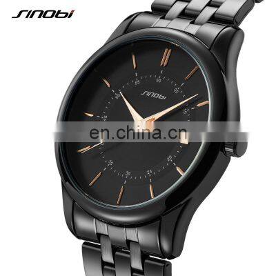 Sinobi Charming S9832G/L Trendy Unique With Full Stainless Steel Band Couple Watch Quartz Waterproof Watches