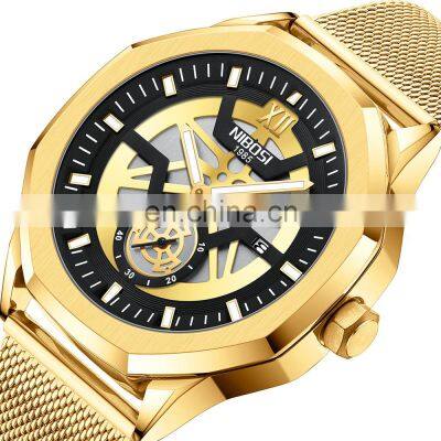NIBOSI Fashion Luxury Men Watches Top Brand Luxury Quartz Wristwatch Sport Waterproof Male Clock relogio Custom logo watch