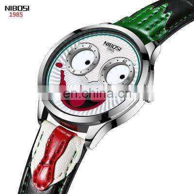 Dropshipping Watches Men Original Brand NIBOSI 2506 Unisex Reloj Leather Strap Joker Watch from China