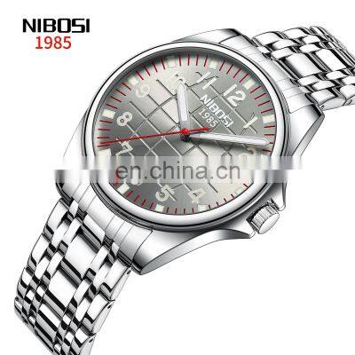 Cost Effective NIBOSI 2572 Luxury Stainless Steel Quartz Wristwatch Calendar Luminous Clock Men Business Casual Watch
