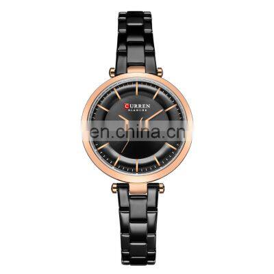 Factory Direct 9054 Top Brand Curren Women Watch Steel Small Dial Business Rose Gold Wrist Watches montre femme
