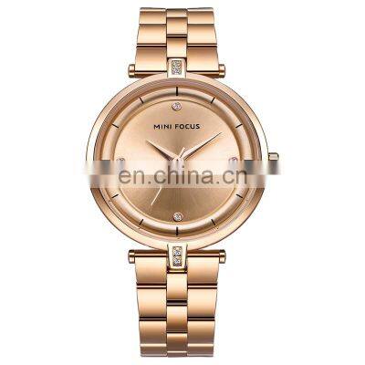Mini focus M0120L Women Top Brand Luxury Minimalism Gold Women Quartz Watch Stainless Steel Ultra Thin Ladies Wrist Watches