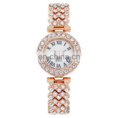 Fashion Roman Pattern Diamond Women's Quartz Watch Bracelet Factory Custom watch OEM