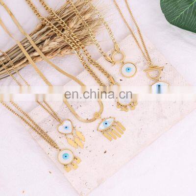 Fashion Women's Jewelry Personalized Devil's Eye Pendant Fashion Stainless Steel Necklace Ins Clavicle Chain N913