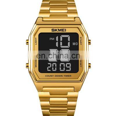 New Arrival Skmei 1735 Luxury Gold Black Metal Digital Watch for Men Original Factory Wholesale Price Wristwatch