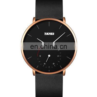 New Arrival Skmei 9213 Leather Quartz Watch Stainless Steel Buckle Waterproof 3ATM for Men