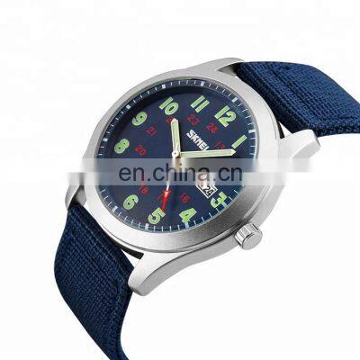 high quality skmei 9112 nylon band 5atm water resistant quartz watch