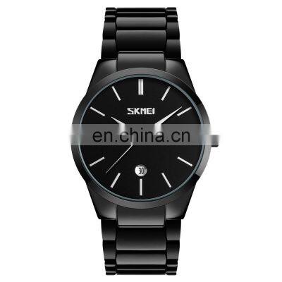 Fashion business men watch brand Skmei 9140 japan movement stainless steel OEM private label wristwatch