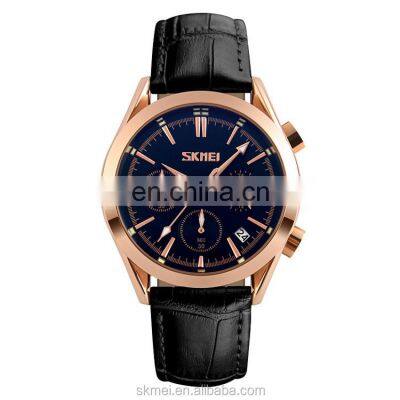 Wholesale fashion classic business men watch Skmei 9127 support custom logo 30m waterproof quartz wristwatch