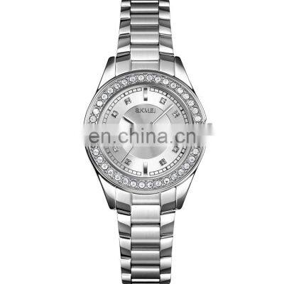 New product Skmei 1534 luxury diamond ladies wristwatches 3atm water resistant stainless steel women quartz watch