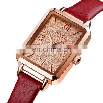 1706 girls wrist watch genuine leather strap watch jam tangan wanita waterproof