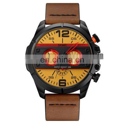 New Arrival Skmei 1846 Men Watch Design Leather Strap Waterproof 30 Meters Customized Logo Brand