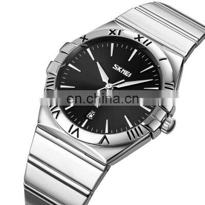 New arrival business men wristwatch classic brand Skmei 9257 support OEM customized logo stainless steel quartz watch