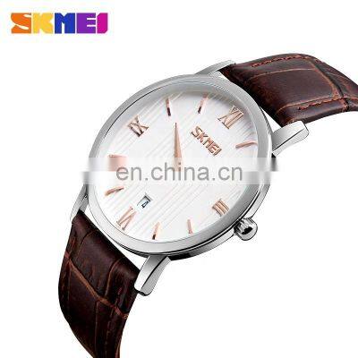 skmei 9130 wholesales thin movement leather band couple quartz watches
