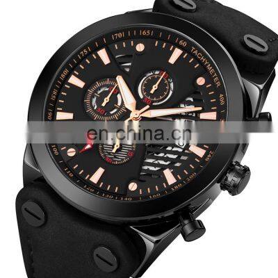Skmei 9282 Men Business Leather Strap Wristwatches 3ATM Waterproof Quartz Watch