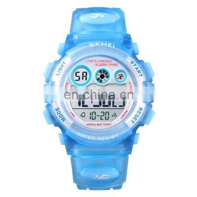 skmei kids 1451 rubber led watch digital slap kids watch carton light blue