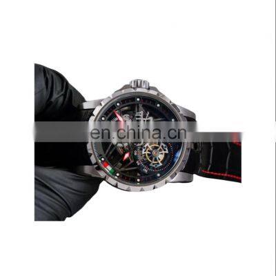 Luxury Men's Mechanical Watch Tourbillon Movement Carbon Fiber Skeleton Tourbillon Watch
