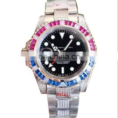 Luxury Men's Casual Watch Crystal Color Diamond Series Automatic Mechanical Movement Sports Watch