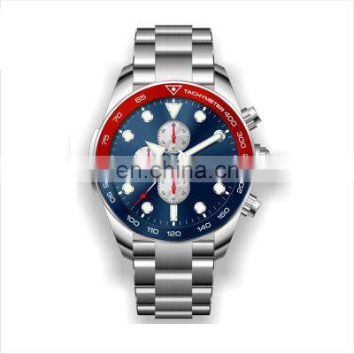 Wholesale Fancy Stainless Steel Bands Chronograph Watch 10ATM Waterproof Dive Watches Men Wrist Luxury
