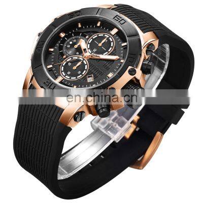 Day date men hand watch with waterproof 100m