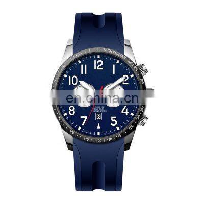 New Design sport watch chronograph silicone band blue waterproof watch brands luxury wrist watches for men