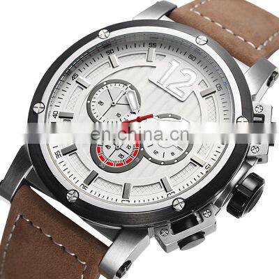 Create Your Own Brand Casual Big Dial Analog Relogio Watches Men