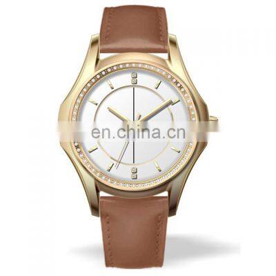 shenzhen watch manufacturer DUALTIME diamond bezel stainless steel women quartz fashion ladies watch