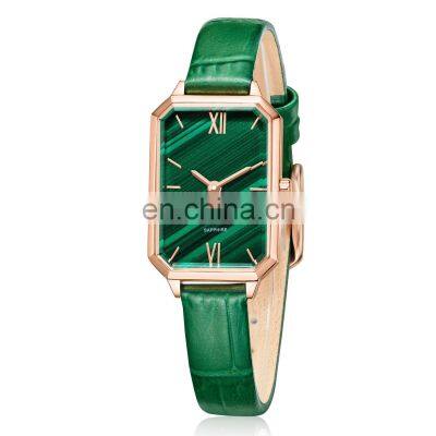 Customized Logo Slim Green Rose Gold Luxury Wrist Watch Ladies Vintage Waterproof Stainless Steel Womens Watches