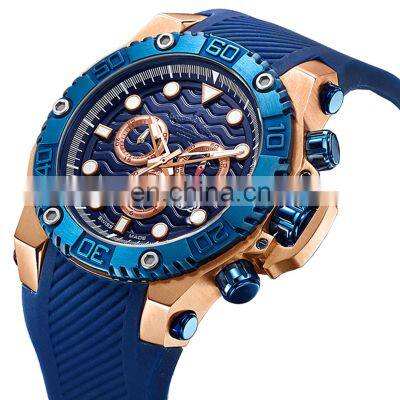 Orange Luxury stainless Mens Watch 10ATM Waterproof Chronograph Watch wrist men luxury Men Watch