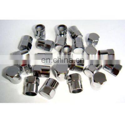TPMS Safe Chrome Plastic Long Skirted Tire Valve Stem Hex Cap