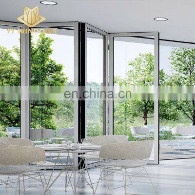 hot selling AS2047 Standard bi-folding aluminum sliding door house accordion bi-fold door with hardware