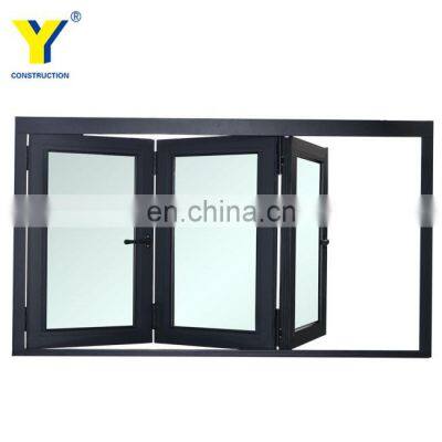 Hurricane proof double glazed aluminum bi-folding window for commercial