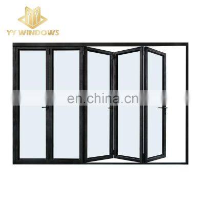 Australia/New Zealand standard aluminium profile bathroom exterior glass accordion folding doors for houses