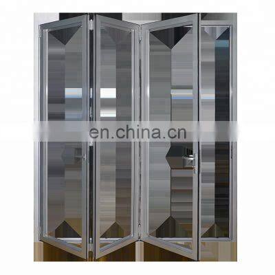 YY Exterior aluminium frame bifolding door with double tempered glass doors
