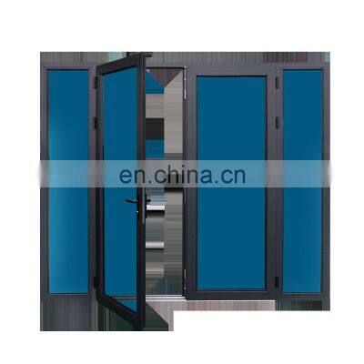 YY Home Office interior double glazed aluminium tempered glass swing door comply with Florida Window Code