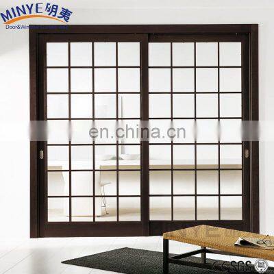 interior aluminum glass door partition wall aluminum door with grill design